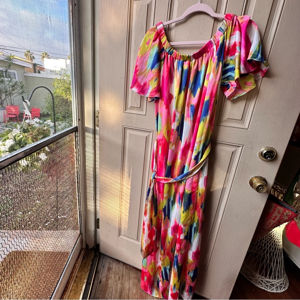 Trina Turk colorful Off-Shoulder Maxi Dress